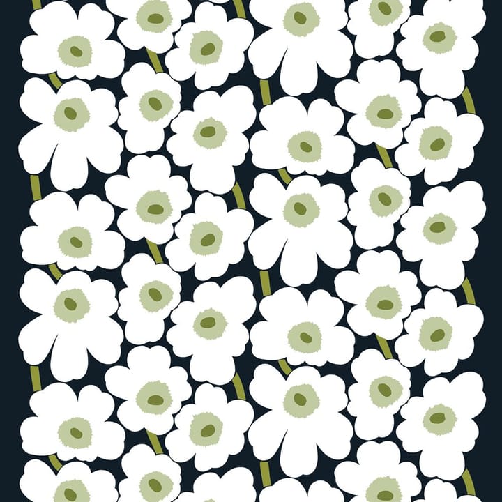 Tela Pieni Unikko algodón - negro-blanco-verde - Marimekko