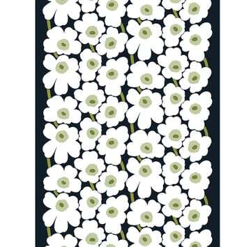 Tela Pieni Unikko algodón - negro-blanco-verde - Marimekko