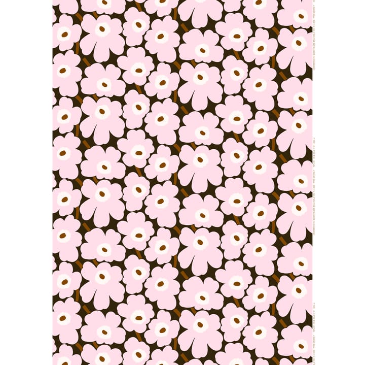 Tela Pieni Unikko algodón - rosa-marrón - Marimekko