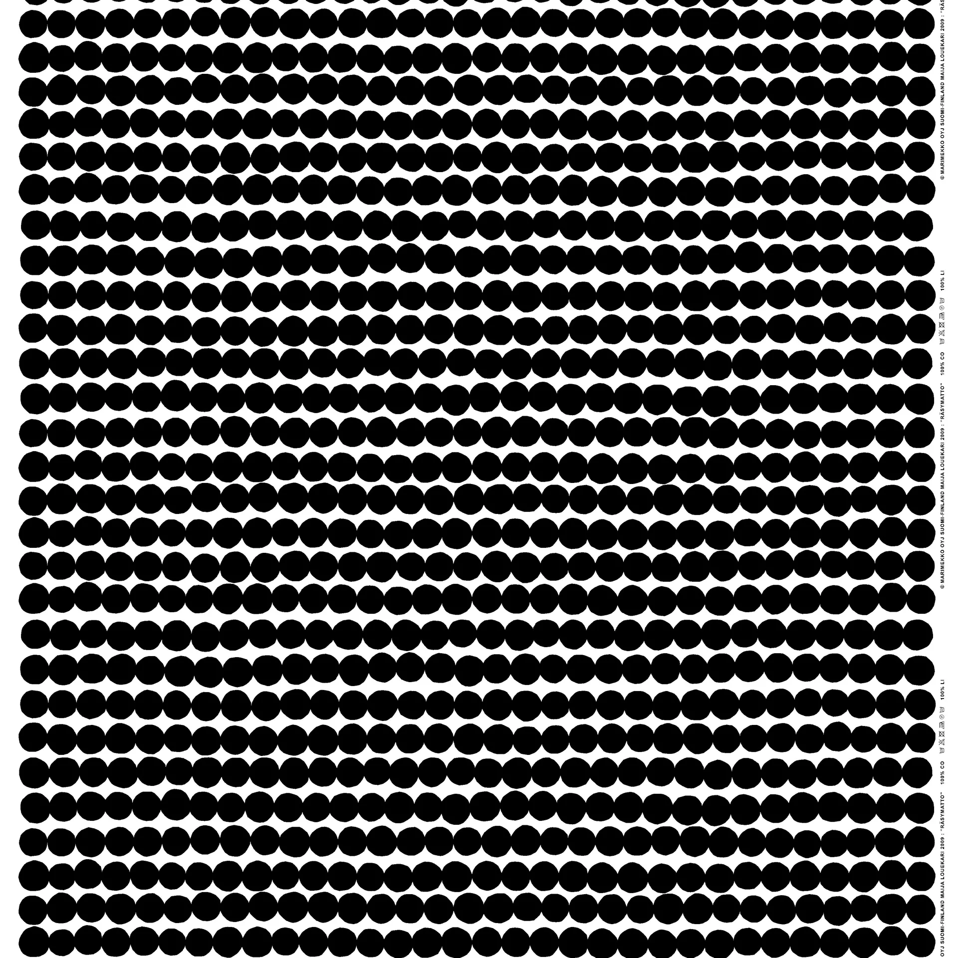Tela Räsymatto, negro-blanco Marimekko