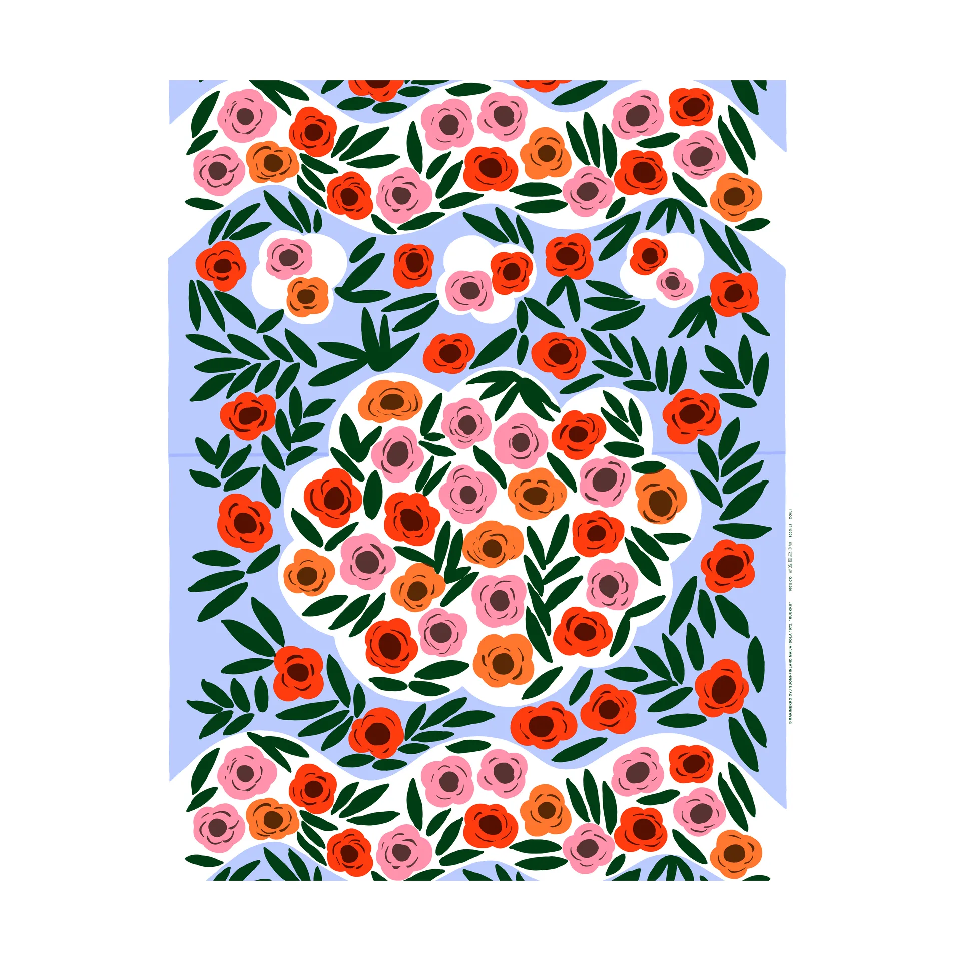 Tela Ruukku, Azul, multicolor Marimekko