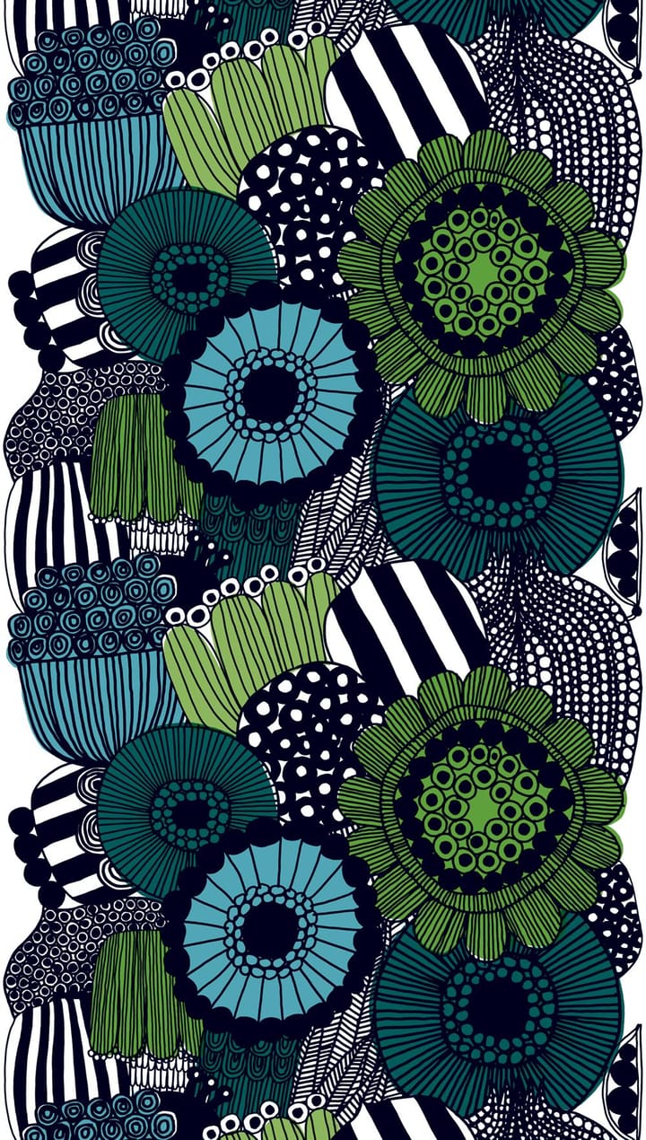 Tela Siirtolapuutarha, azul-verde Marimekko