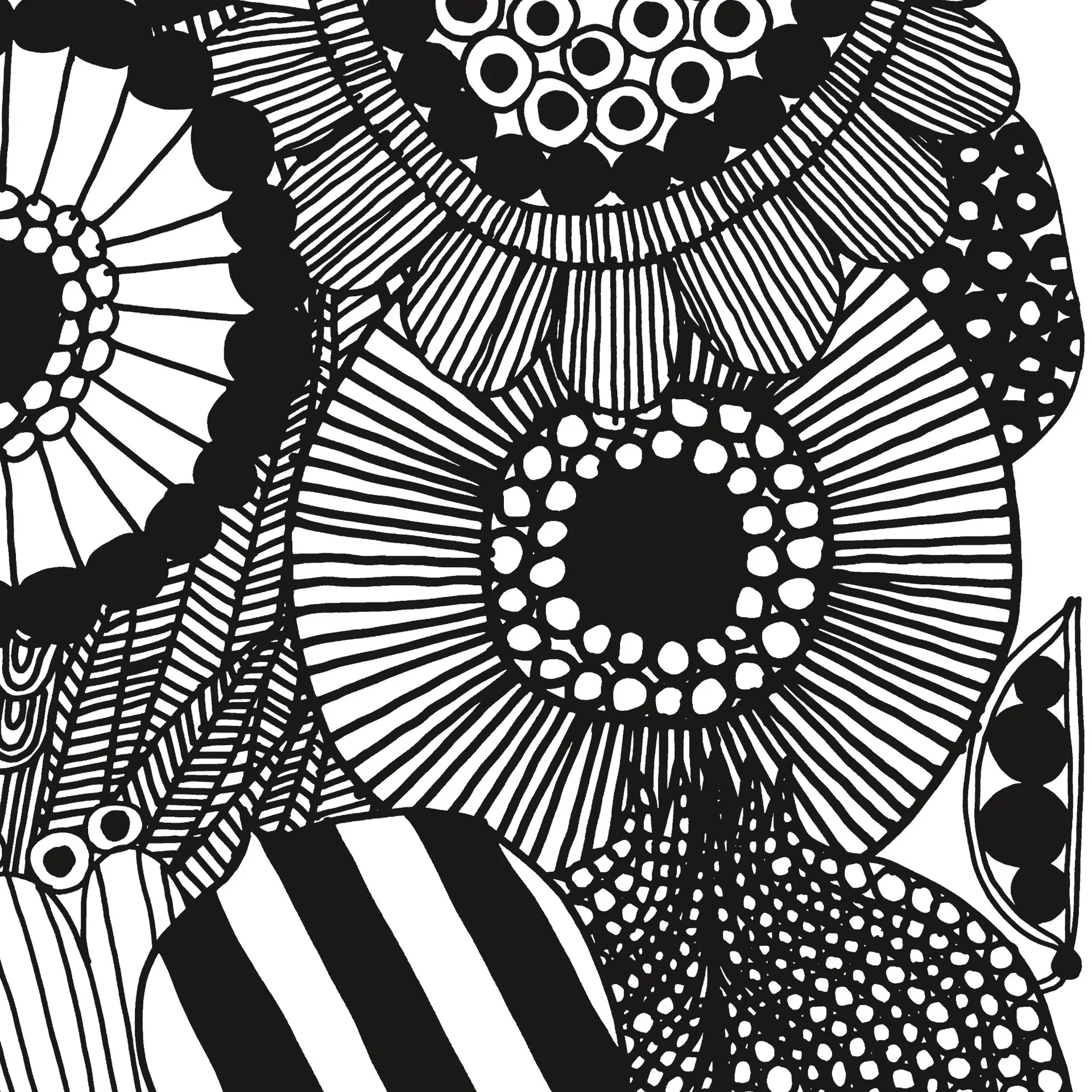 Tela Siirtolapuutarha, blanco-negro Marimekko