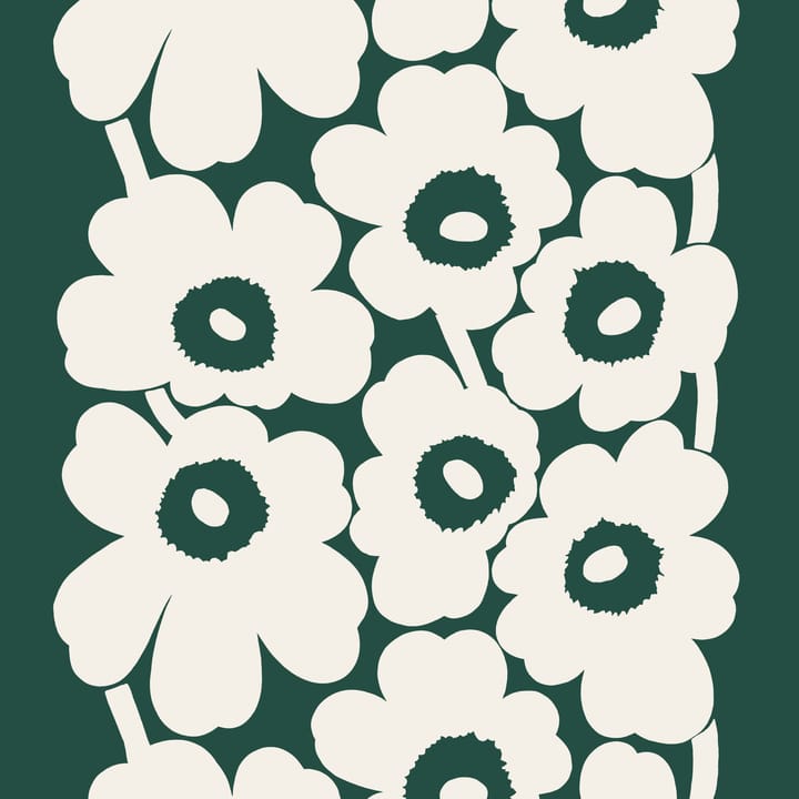 Tela Unikko algodón-lino - verde oscuro - Marimekko