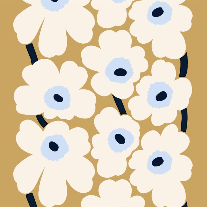 Tela Unikko - beige-blanco crudo-azul - Marimekko