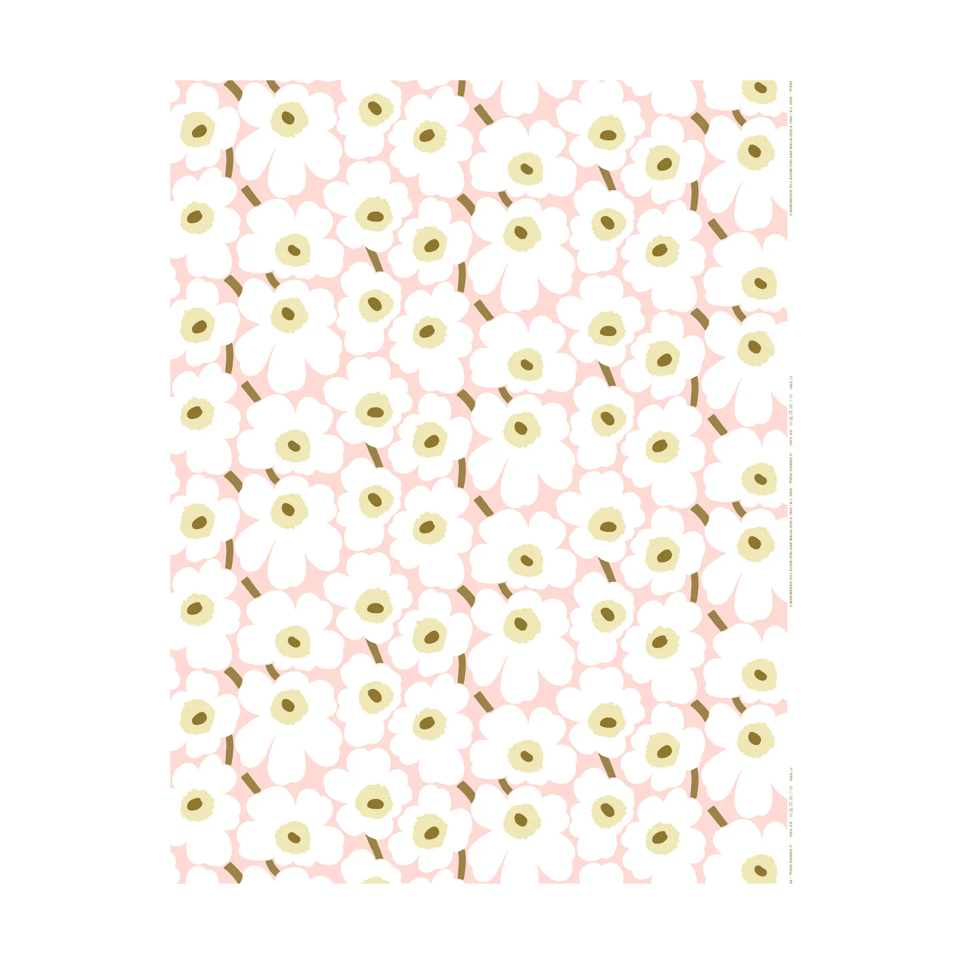 Tela Unikko, Pink-natural white-sand Marimekko