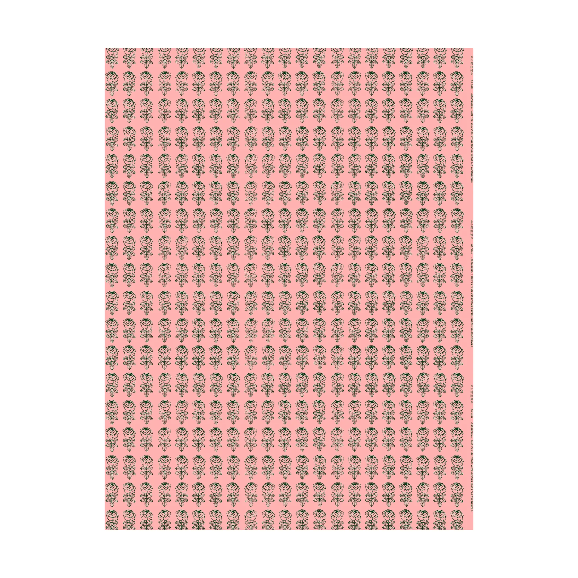 Tela Vihkiruusu, Light pink-dark green Marimekko