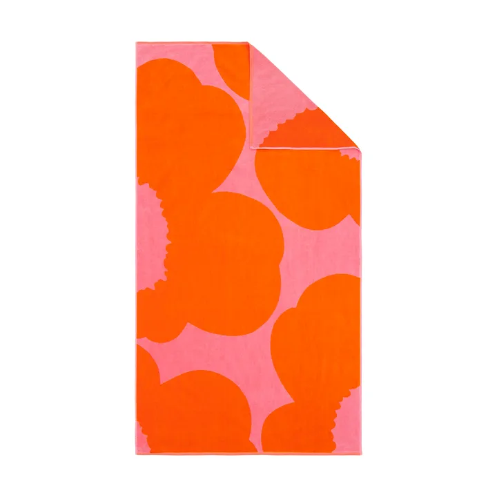 Toalla de baño Iso Unikko - Pink-orange red, 100x180 cm - Marimekko