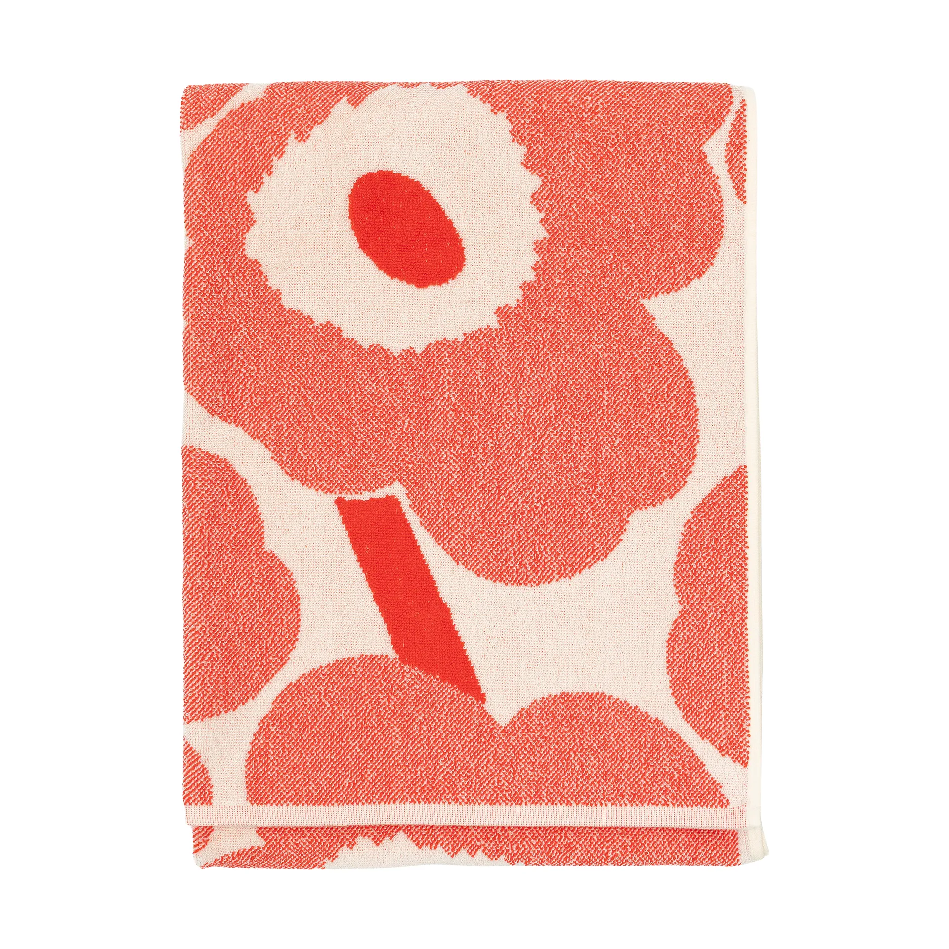 Toalla de baño Unikko 70x150 cm, Blanco roto-orange red Marimekko