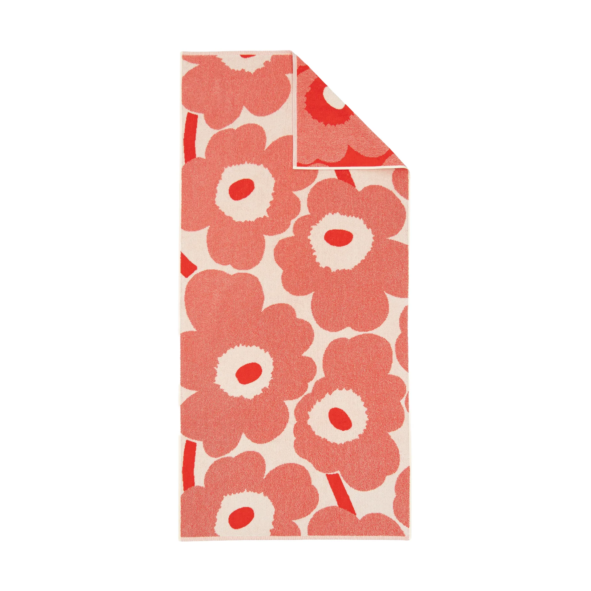 Toalla de baño Unikko 70x150 cm, Off white-orange red Marimekko