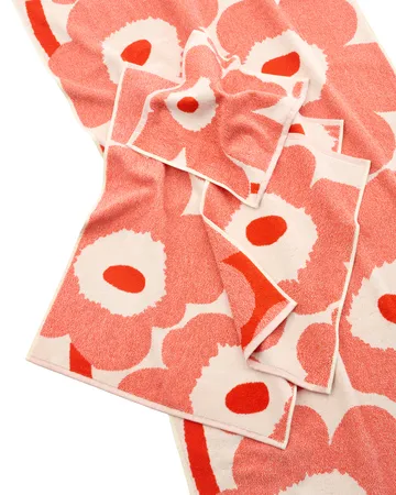 Toalla de mano Unikko mini 32x32 cm - Blanco roto-rojo anaranjado - Marimekko