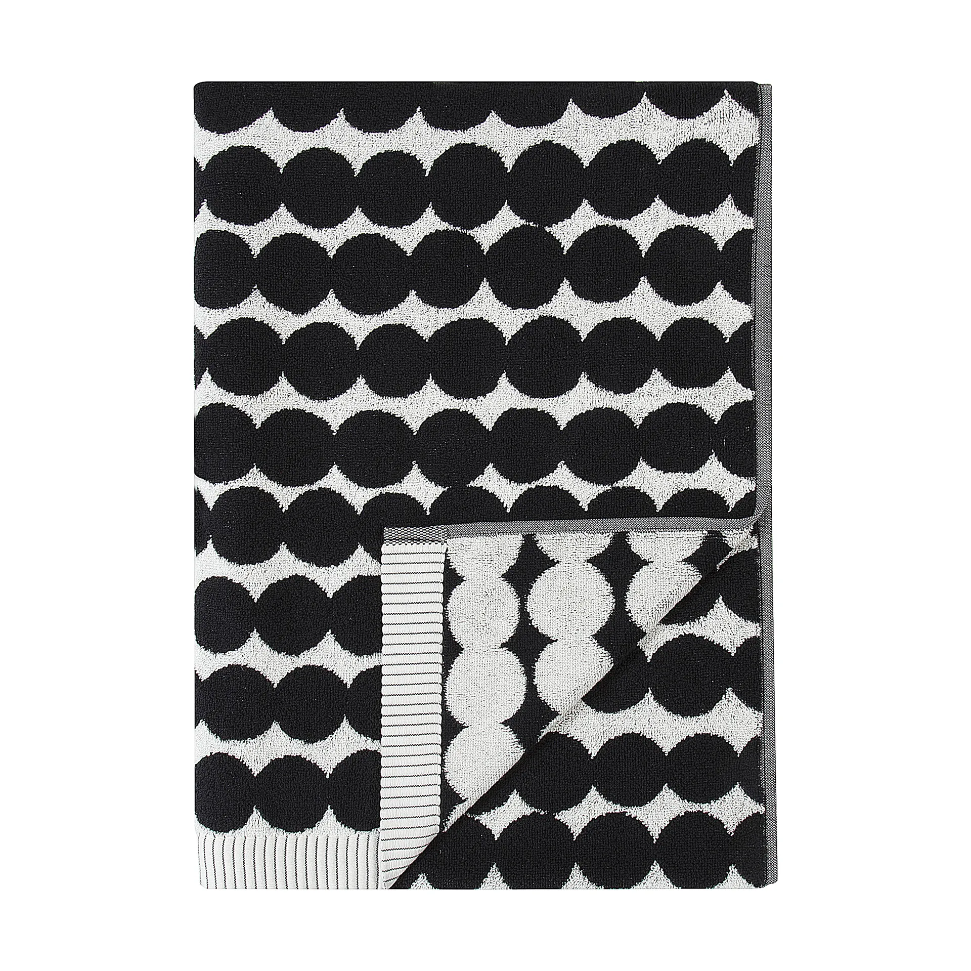 Toalla Räsymatto, negro, toalla de baño 70 x 150 cm Marimekko