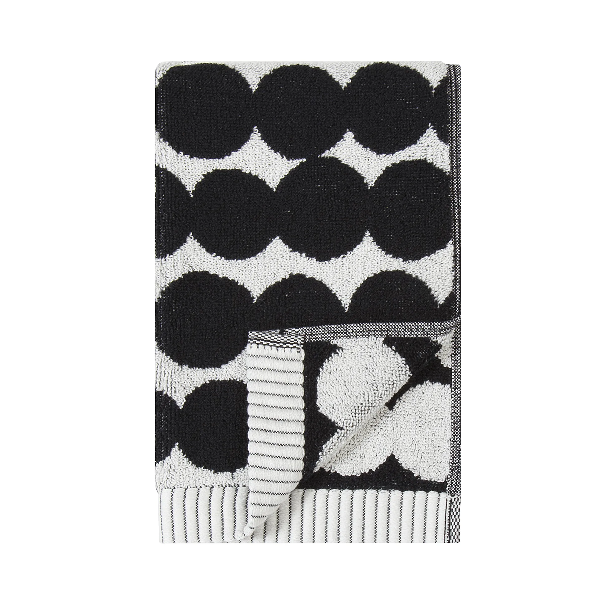 Toalla Räsymatto, negro, toalla de invitados 30 x 50 cm Marimekko