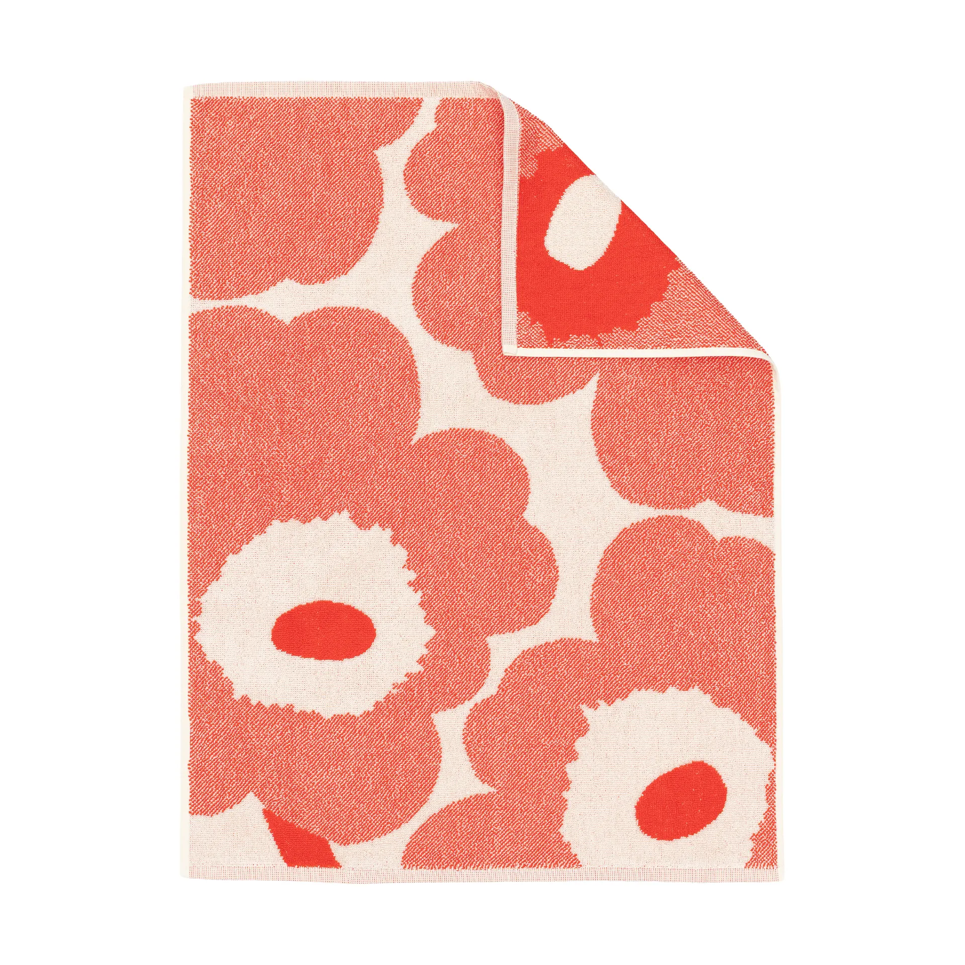 Toalla Unikko 50x70 cm, Blanco roto–rojo anaranjado Marimekko