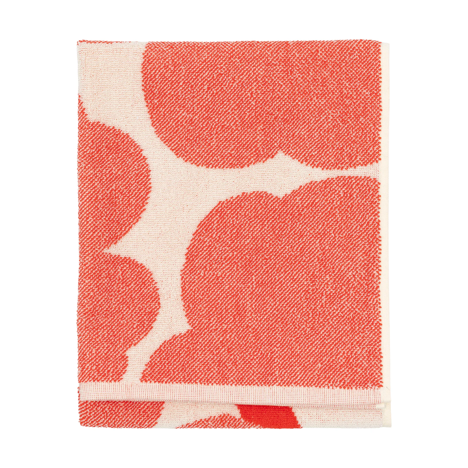 Toalla Unikko 50x70 cm, Blanco roto–rojo anaranjado Marimekko