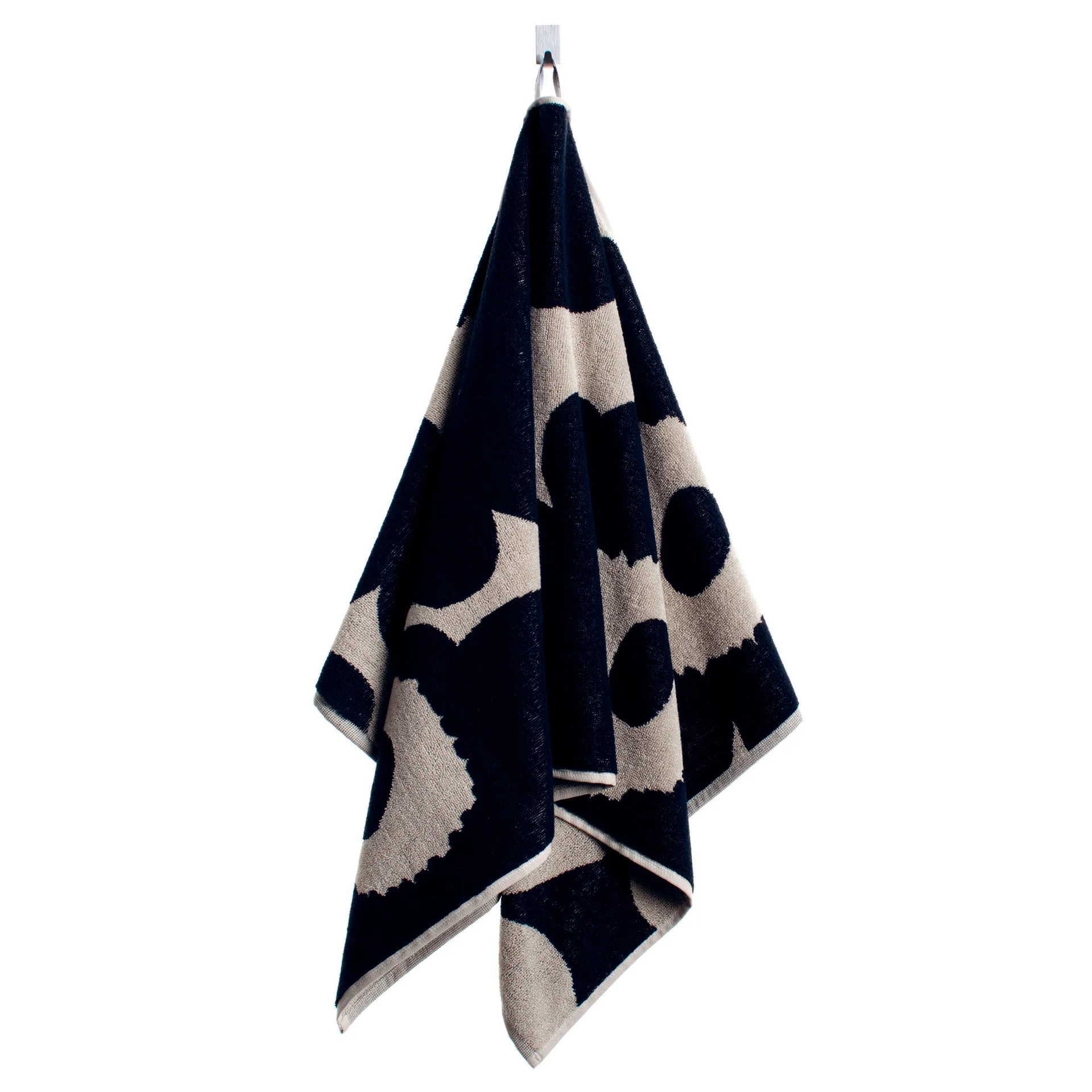 Toalla Unikko negro-arena, Toalla de manos Marimekko