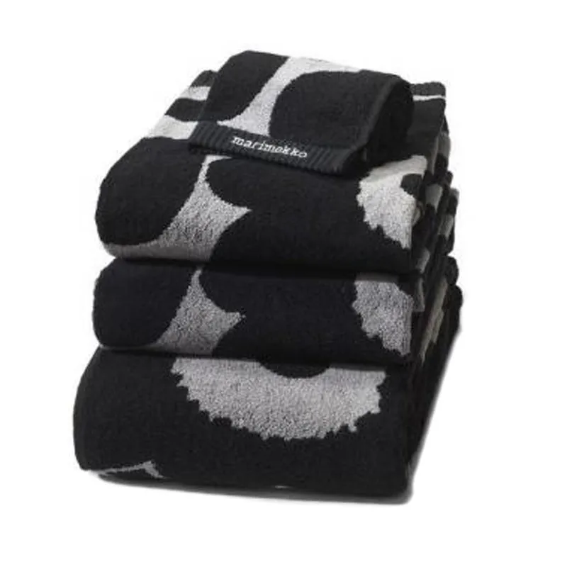Toalla Unikko negro-arena, Toalla de manos Marimekko