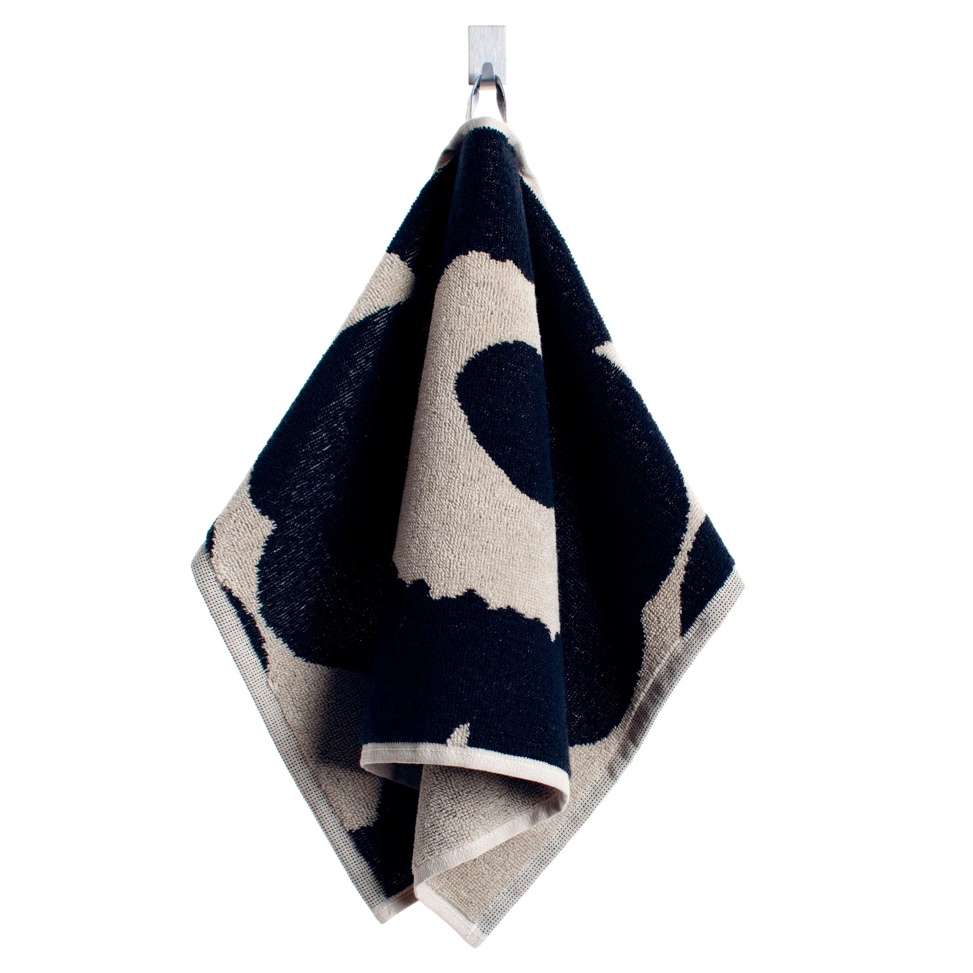 Toalla Unikko negro-arena, toalla de tocador Marimekko