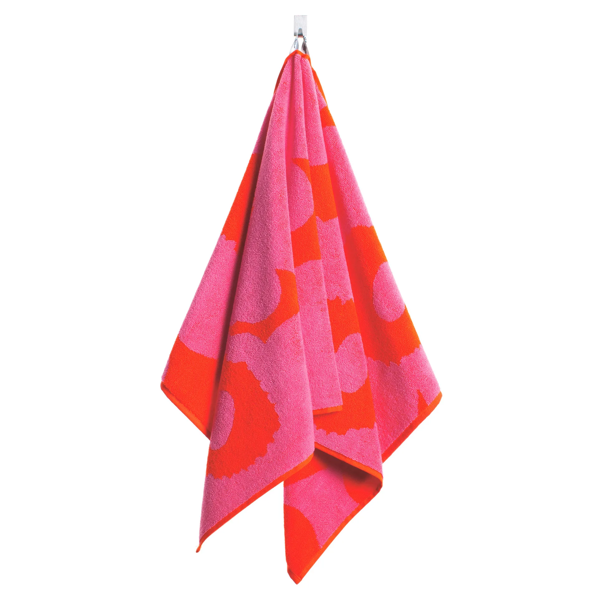 Toalla Unikko rojo-rosa, toalla de mano Marimekko