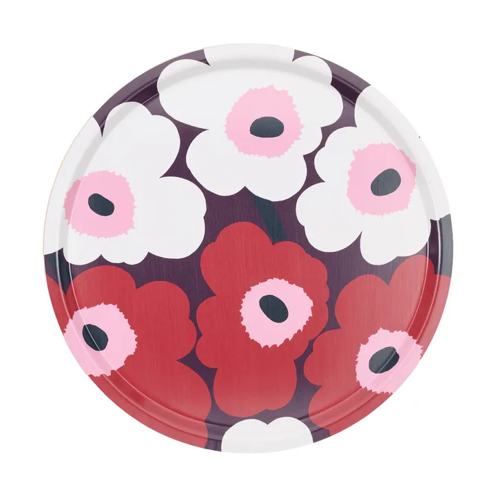 Unikko bandeja - Plum-cranberry-off white-rose, Ø46 cm - Marimekko