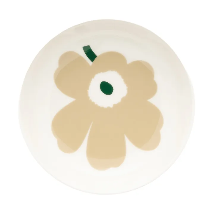 Unikko plato hondo - beige-blanco-arena clara-verde oscuro - Marimekko