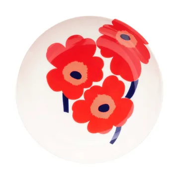 Unikko plato hondo - blanco-rojo-azul - Marimekko
