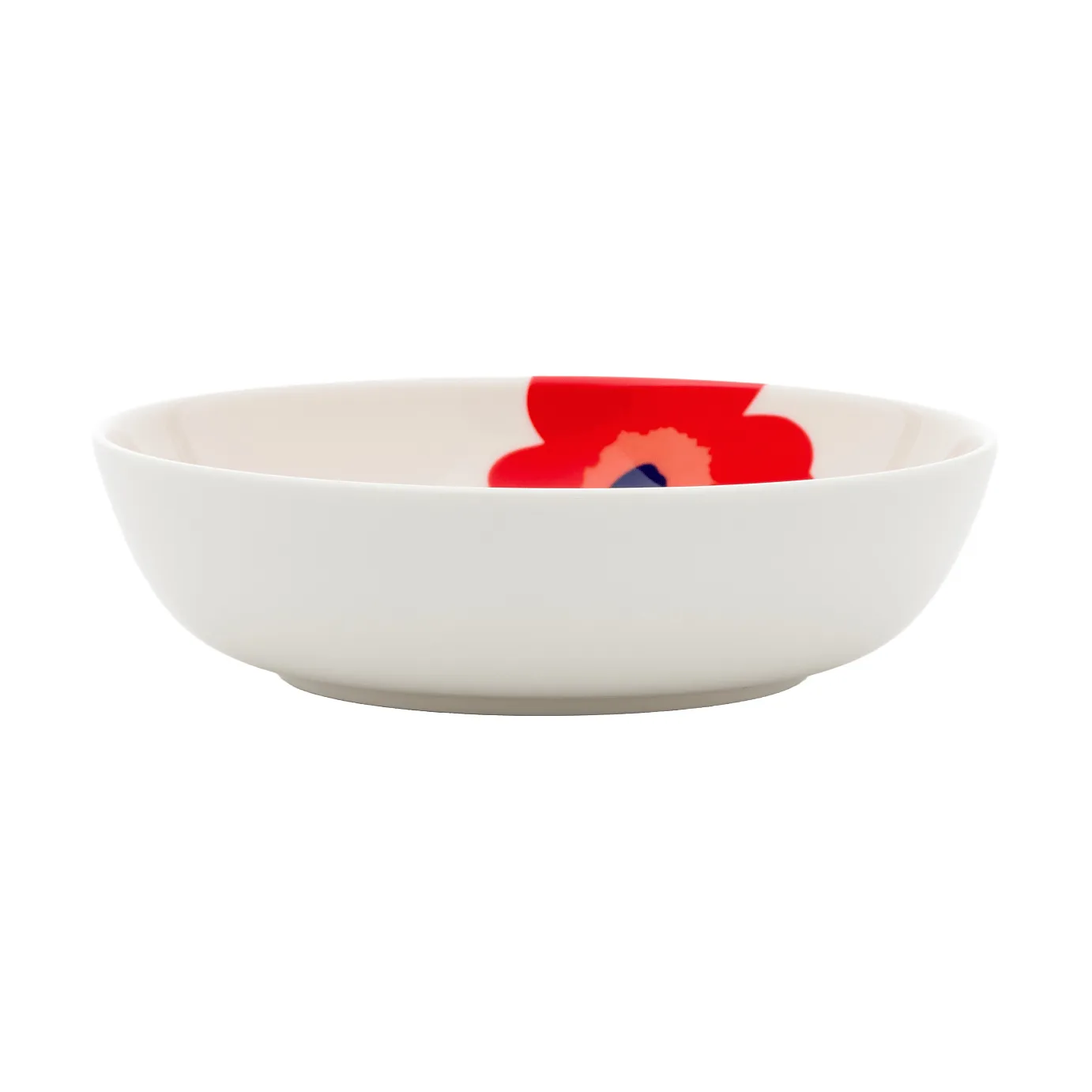 Unikko plato hondo, blanco-rojo-azul Marimekko