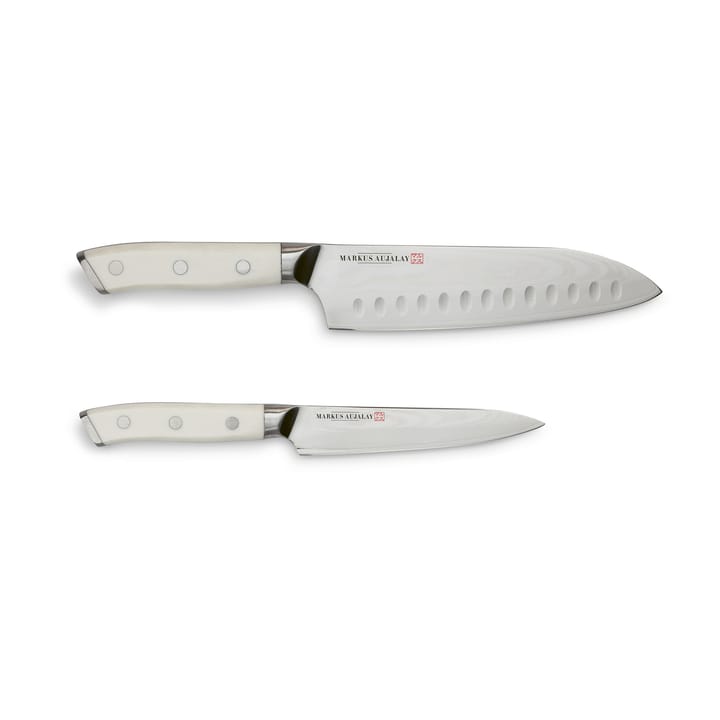 Juego de cuchillos japoneses Markus Damaskus - Cuchillo japonés de chef y cuchillo pelador - Markus Aujalay