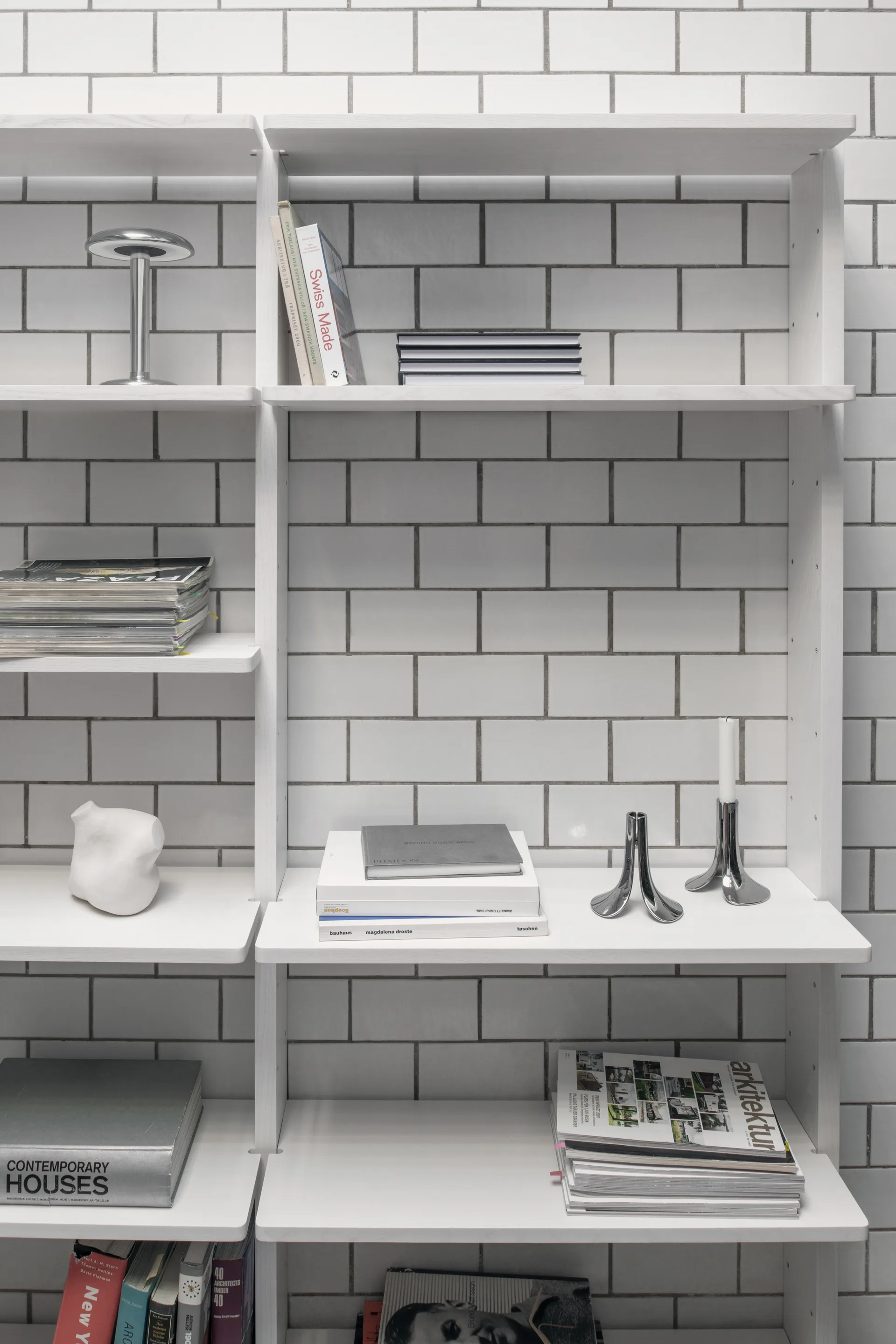 Balda Gridlock Deep Shelf 800 cm (ancho), White stained Ash Massproductions