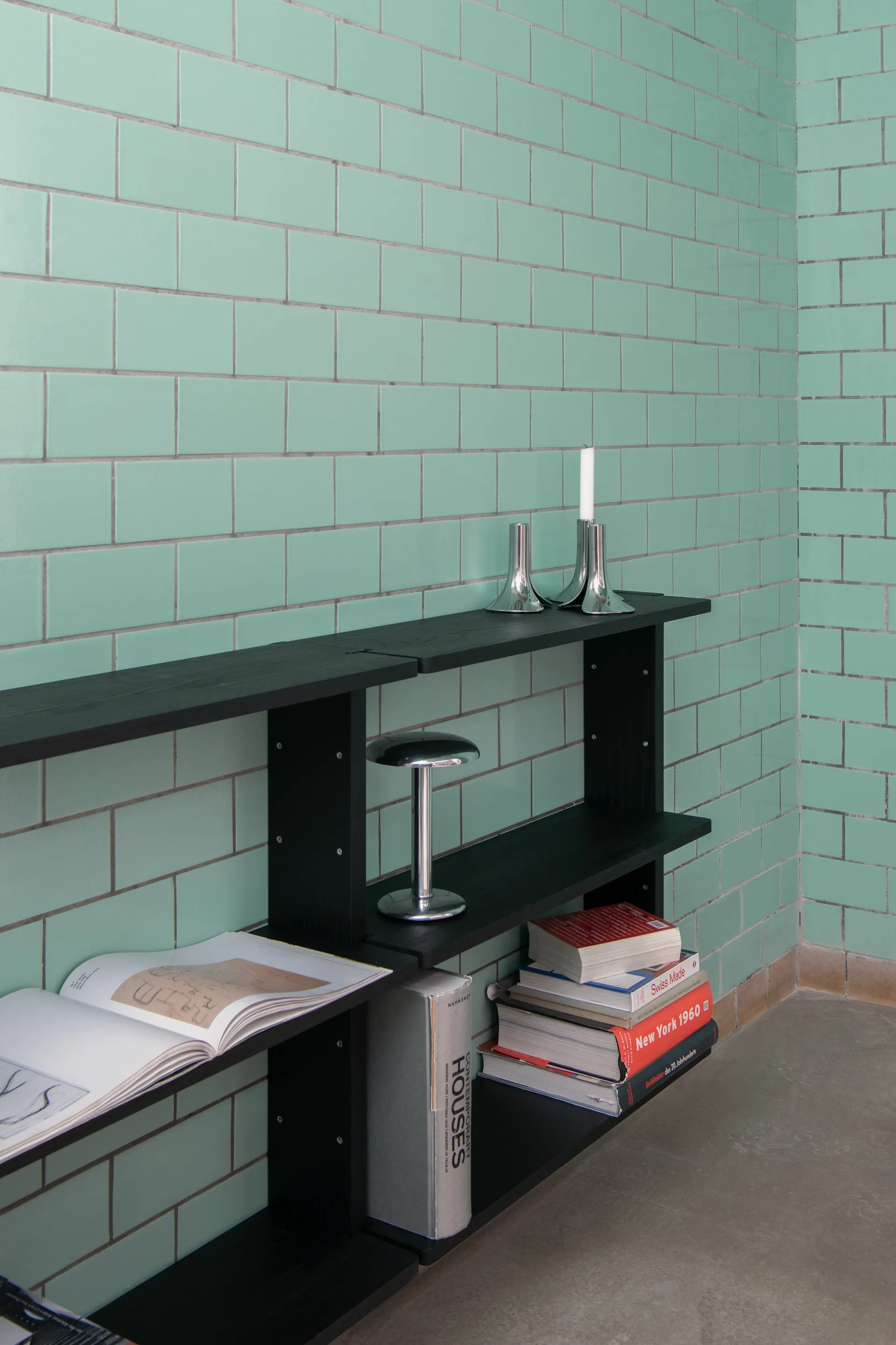 Balda Gridlock Shelf 800 cm (ancho), Black stained Ash Massproductions