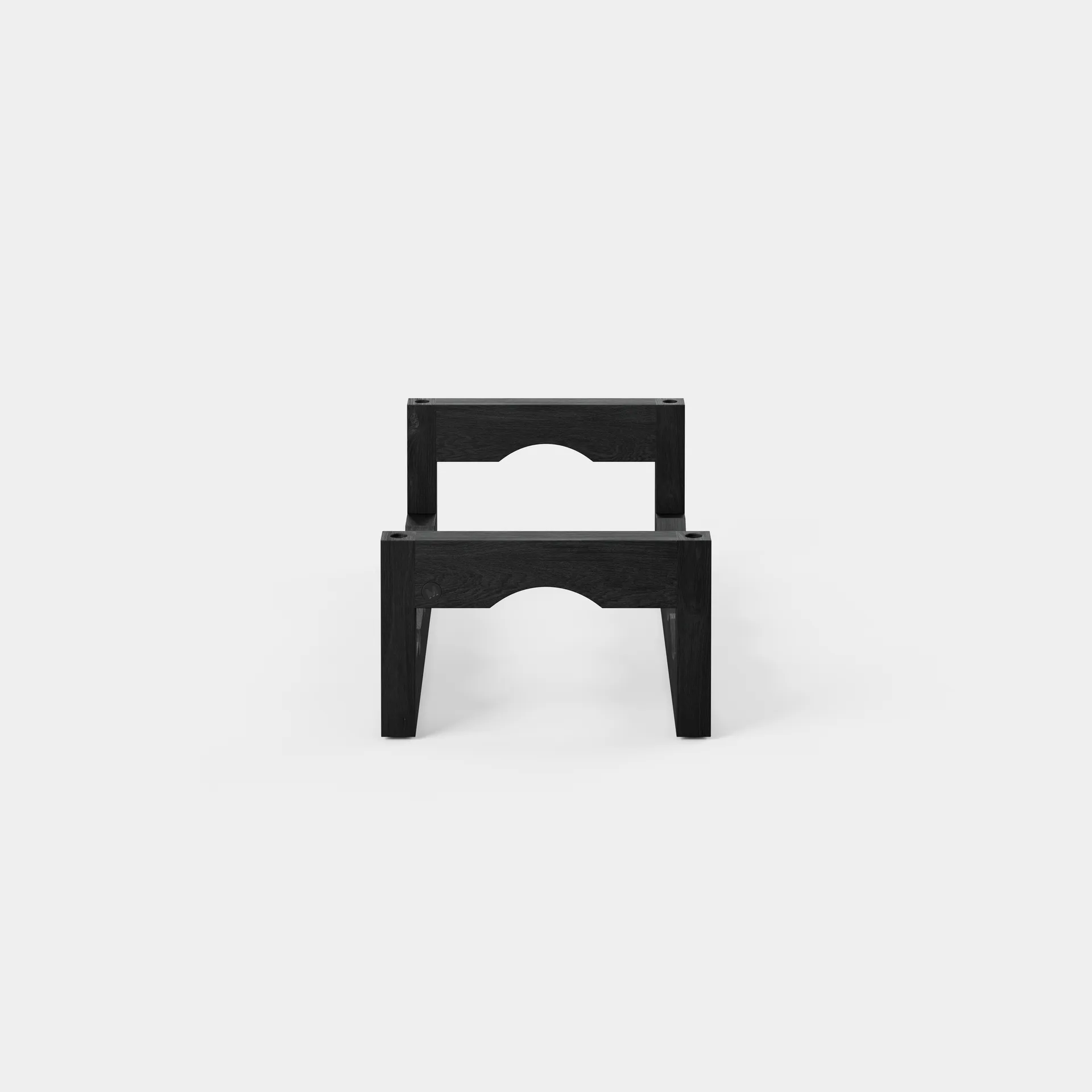 Botellero apilable Silo, Fresno teñido negro Massproductions