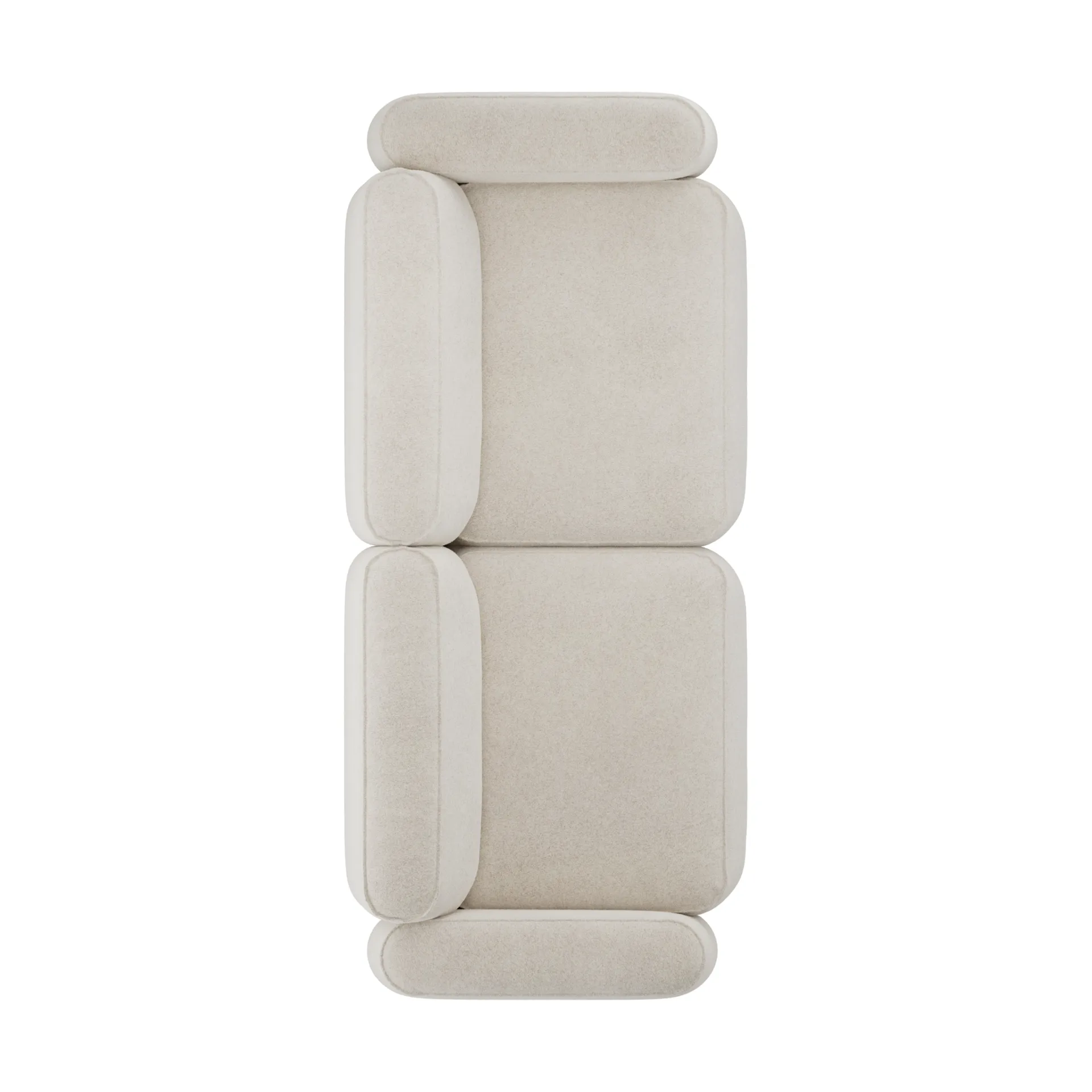 Sofá de 2,5 plazas Patch, Spiral 21 Chalk Massproductions