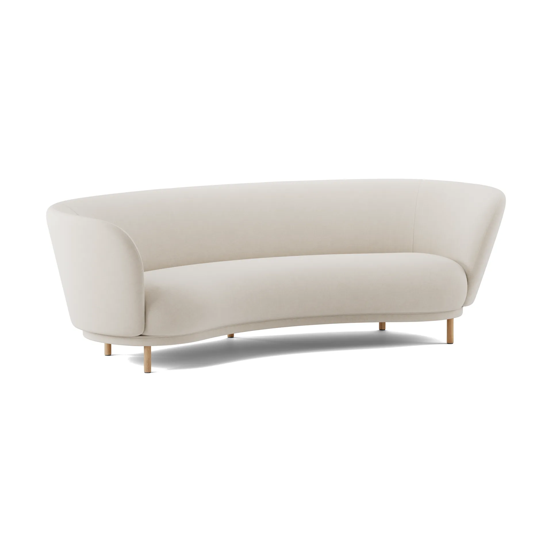Sofá de 3 plazas Dandy, Natural oak-Linara 05 Porridge Massproductions