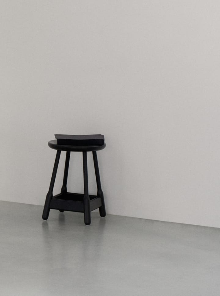 Taburete de bar Albert 50 cm, Roble teñido de negro Massproductions