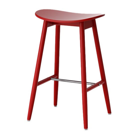 Taburete de bar Icha 65 cm - Haya lacado rojo - Massproductions