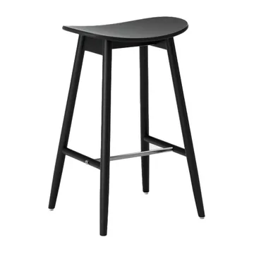 Taburete de bar Icha 65 cm - Haya teñido de negro - Massproductions