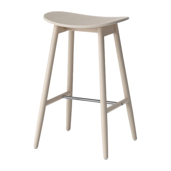 Taburete de bar Icha 65 cm - Roble tratado blanco - Massproductions