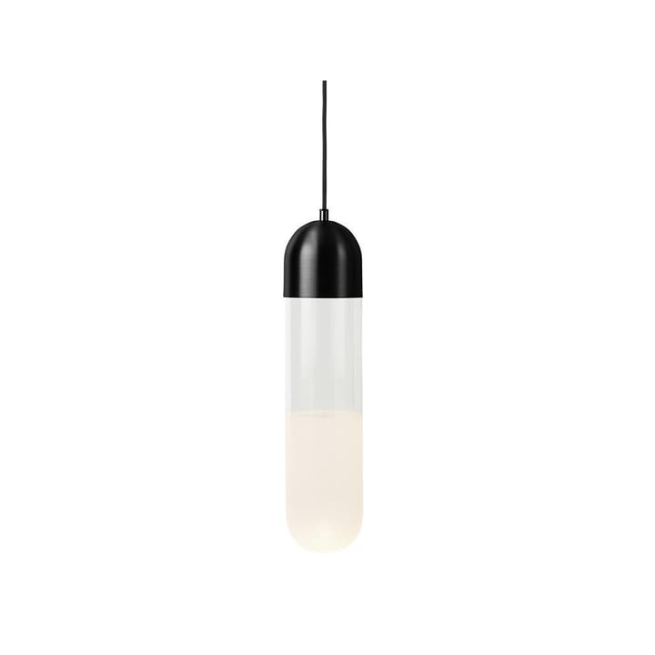 Lámpara colgante Firefly, Negro, vidrio/pantalla de cristal arenado Mater