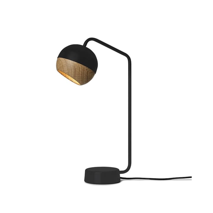 Lámpara de mesa Ray - black, detalle de roble en la pantalla - Mater