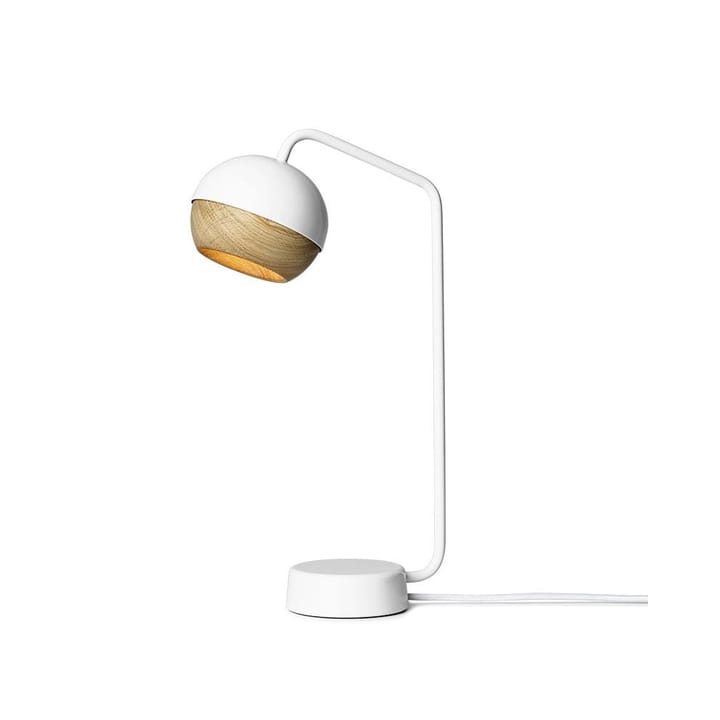 Lámpara de mesa Ray - white, detalle de roble en la pantalla - Mater