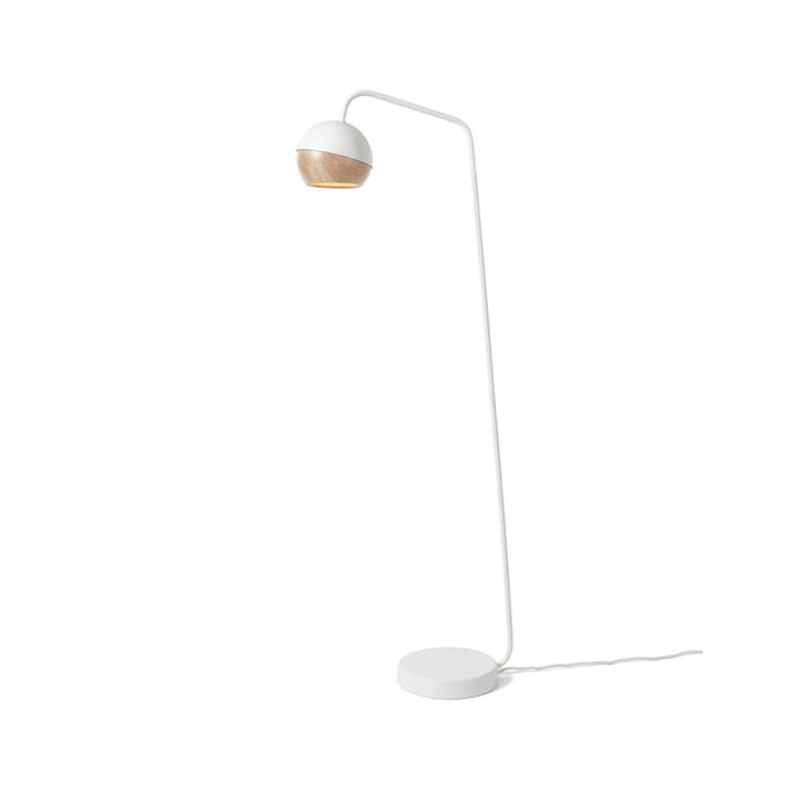 Lámpara de pie Ray - white, detalle de roble en la pantalla - Mater