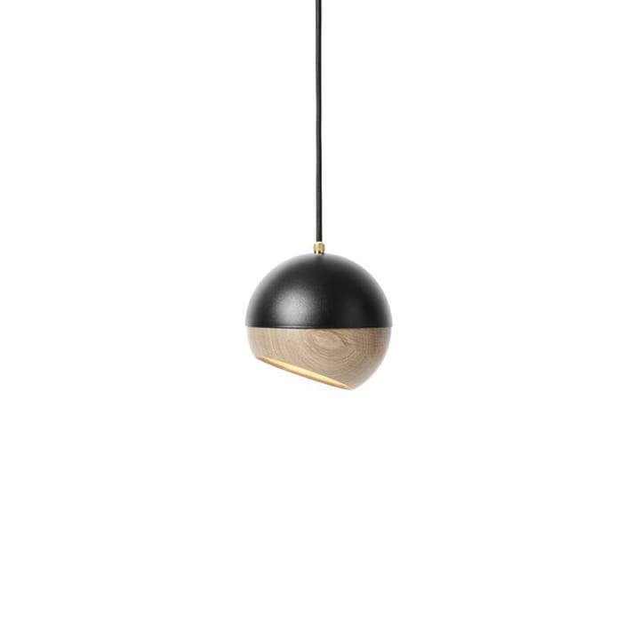 Lámpara de techo Ray - black, medium- detalle de roble en la pantalla - Mater