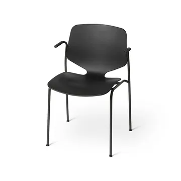 Silla con reposabrazos Nova Sea - Black, estructura de acero negro - Mater