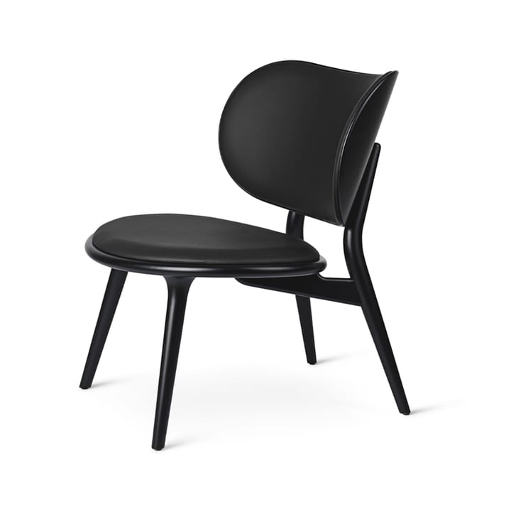 Silla lounge The Lounge Chair - piel black, base de haya teñida negra - Mater