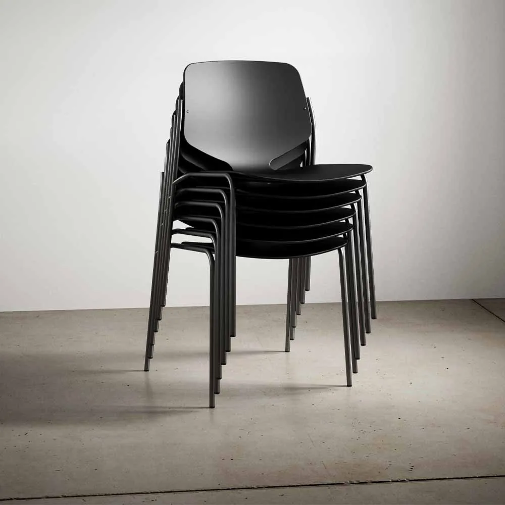 Silla Nova Sea, Black, estructura de acero negro Mater
