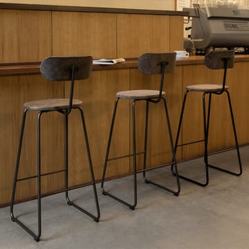 Taburete bar Earth - Coffee, altura 69, estructura de acero negro - Mater