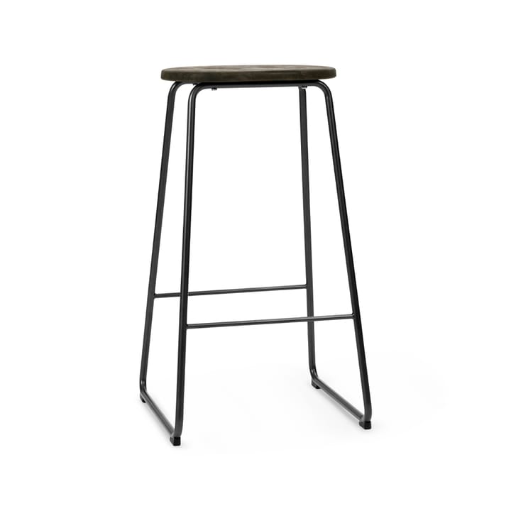 Taburete de bar Earth - Coffee, altura 74, estructura de acero negro - Mater