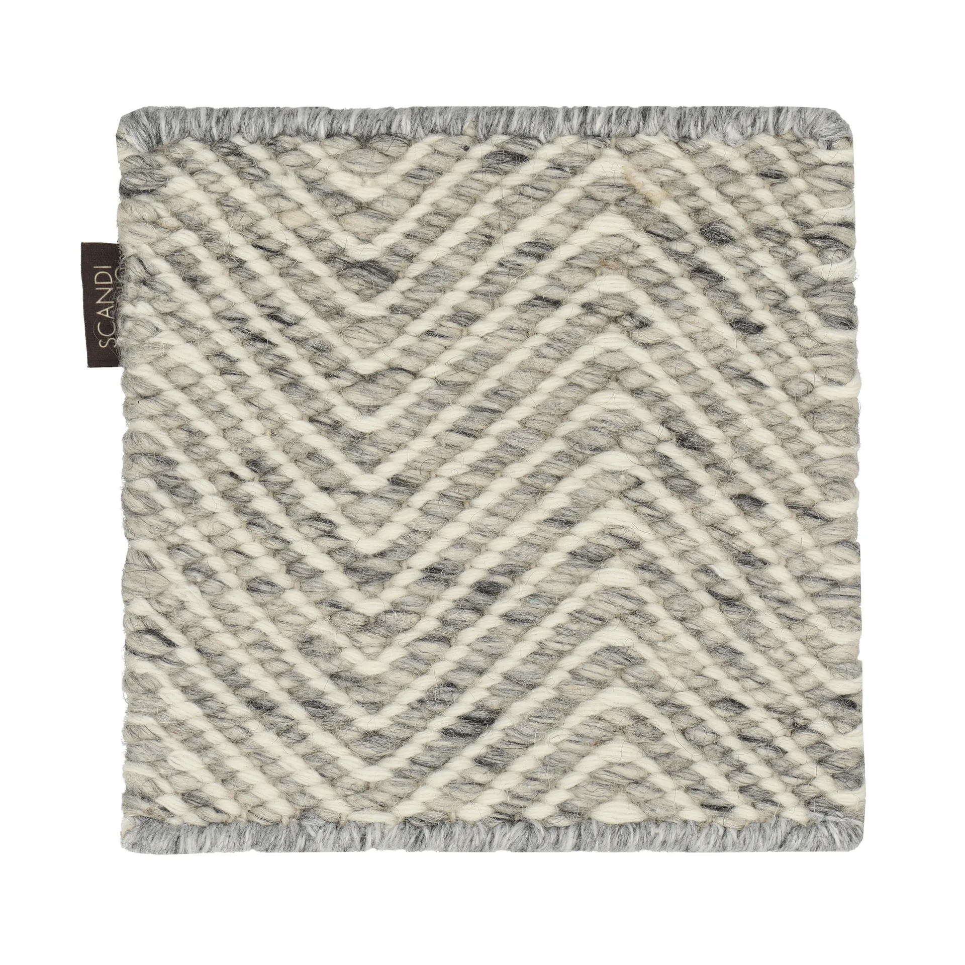 Muestra de alfombra de lana Furrow, Blanco natural-gris Material Samples
