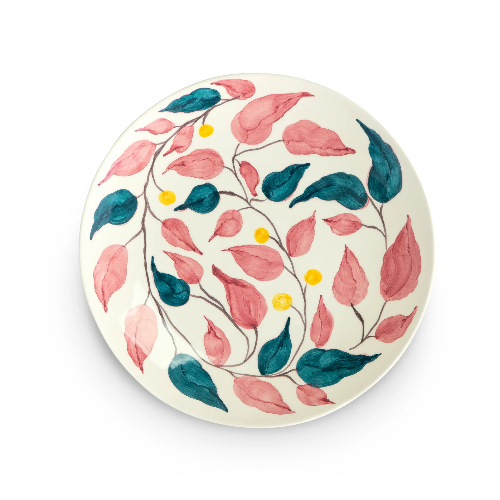 Bandeja de servir Flowers leaves Ø34 cm, Blanco Mateus