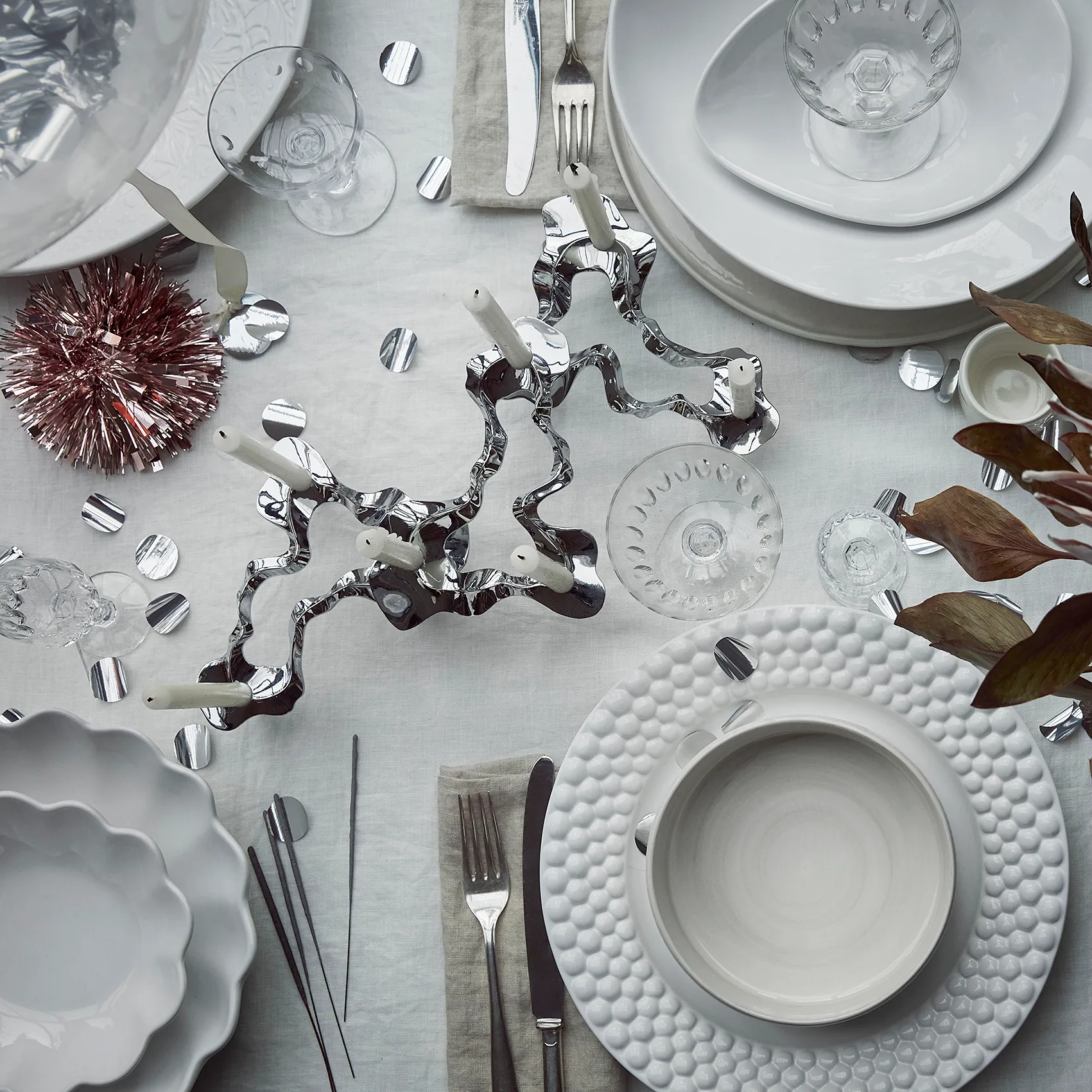 Plato Bubbles 28 cm, blanco Mateus